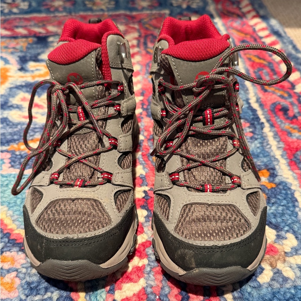 Merrell Kids Red and Gray Hiking Sneakers